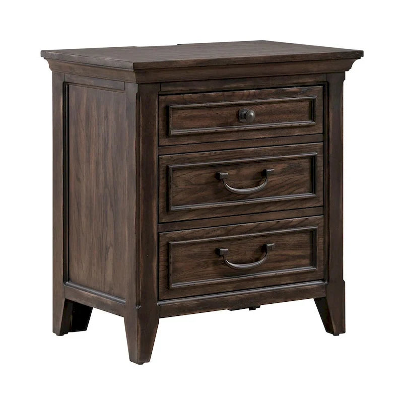 Lit, commode, miroir et table de chevet Paradise Valley Saddle Brown