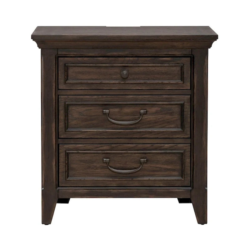 Lit, commode, miroir et table de chevet Paradise Valley Saddle Brown