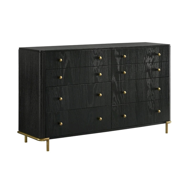 Ensemble de chambre à coucher 4 pièces Anser noir et gris