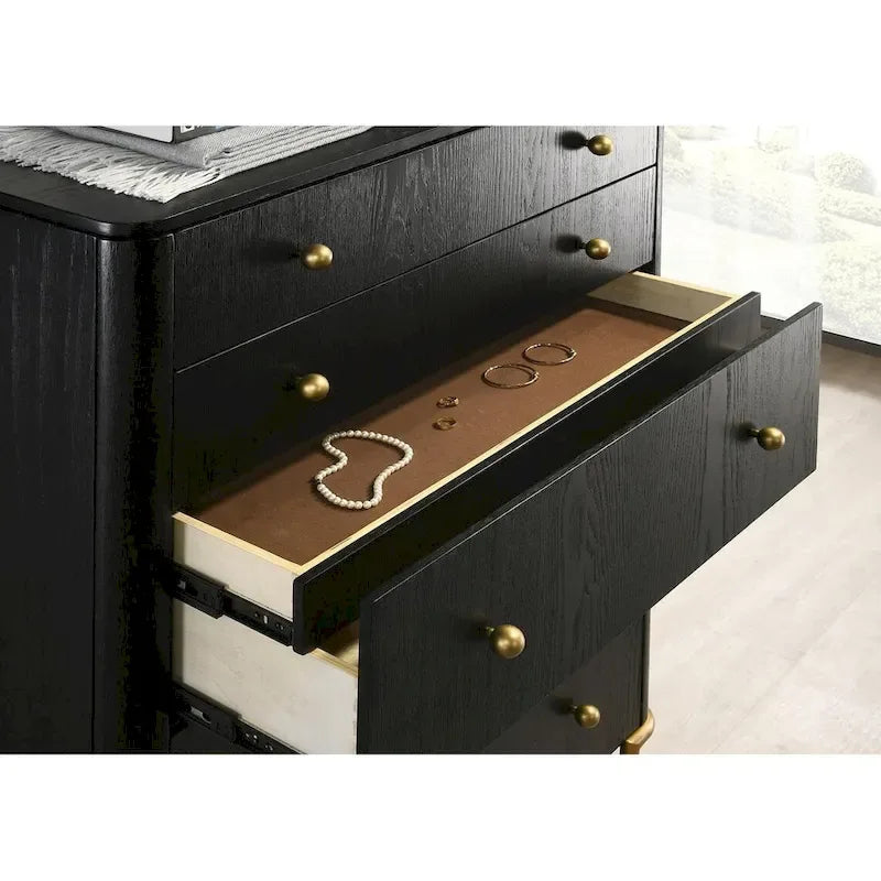 Ensemble de chambre à coucher 4 pièces Anser noir et gris