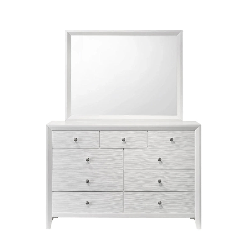 Ensemble de chambre à coucher Sim 4 pièces à panneaux blancs