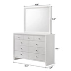 Ensemble de chambre à coucher Sim 4 pièces à panneaux blancs