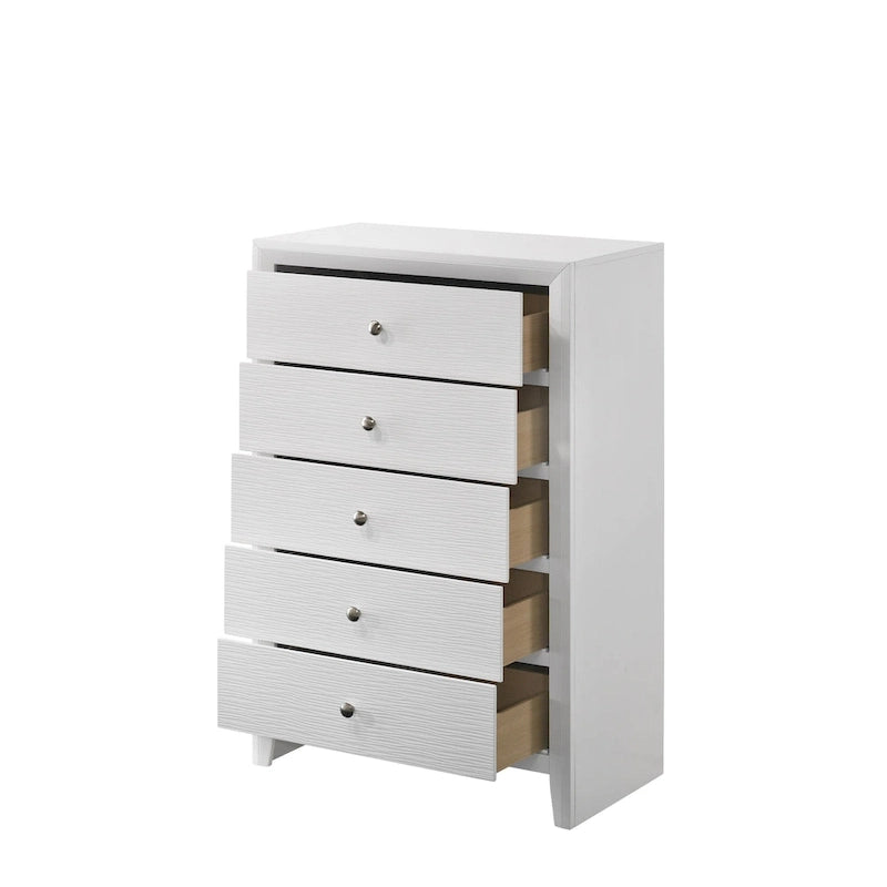 Ensemble de chambre à coucher Sim 4 pièces à panneaux blancs