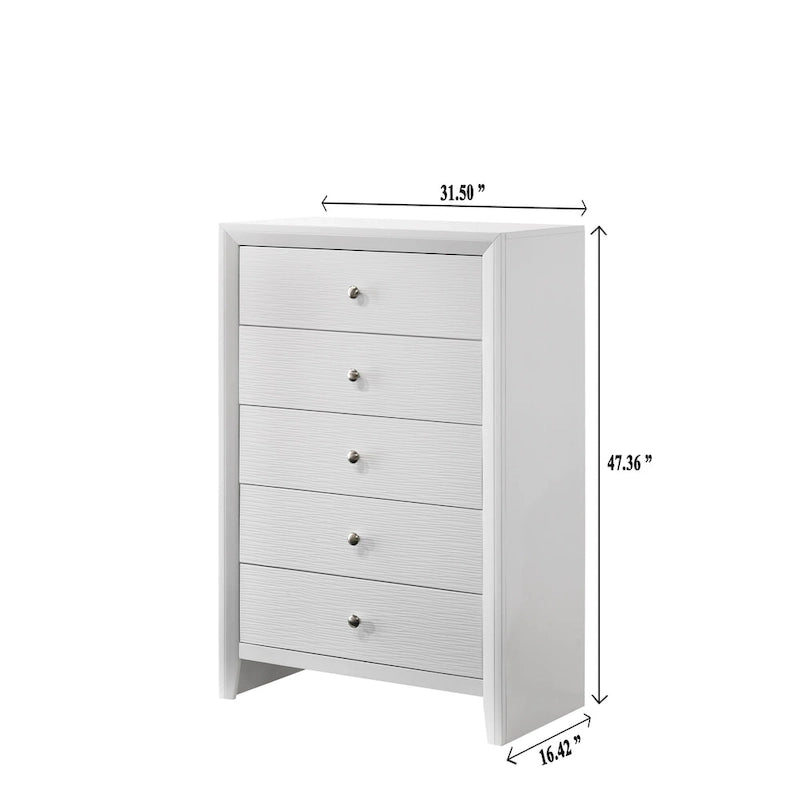 Ensemble de chambre à coucher Sim 4 pièces à panneaux blancs