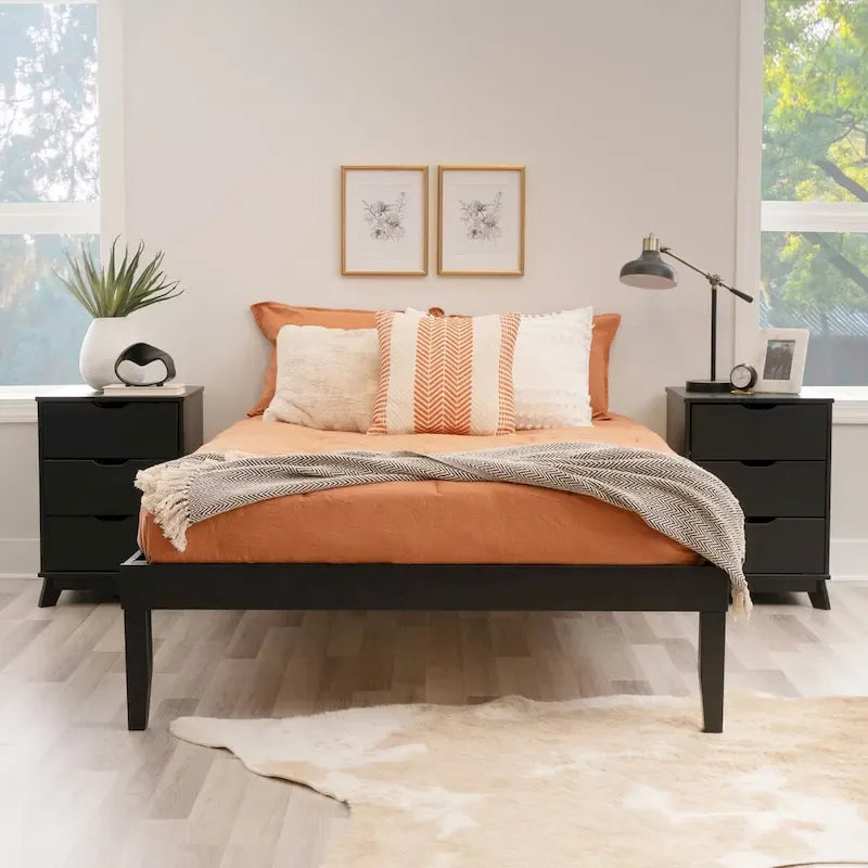 Ensemble de chambre Purcell 3 pièces avec tables de chevet à 3 tiroirs (lot de 2)