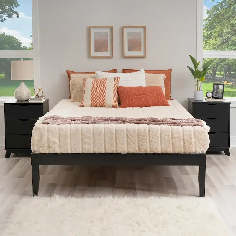 Ensemble de chambre Purcell 3 pièces avec tables de chevet à 3 tiroirs (lot de 2)