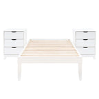 Ensemble de chambre Purcell 3 pièces avec tables de chevet à 3 tiroirs (lot de 2)