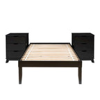 Ensemble de chambre Purcell 3 pièces avec tables de chevet à 3 tiroirs (lot de 2)