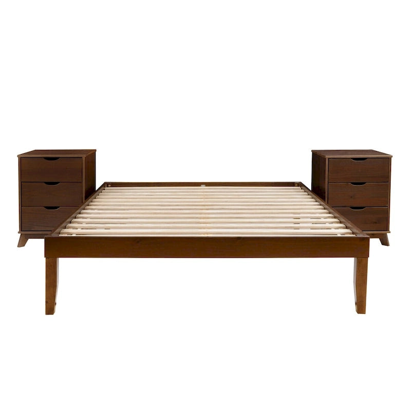 Ensemble de chambre Purcell 3 pièces avec tables de chevet à 3 tiroirs (lot de 2)