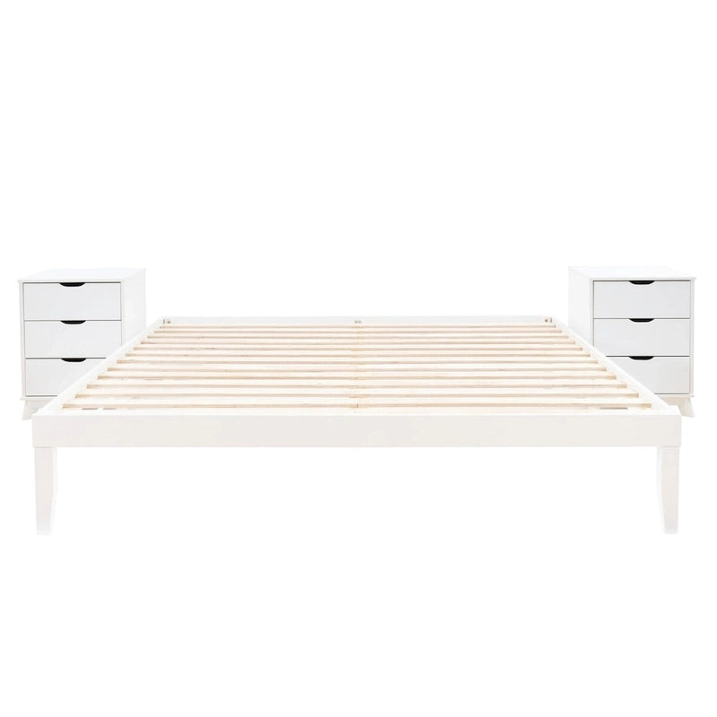 Ensemble de chambre Purcell 3 pièces avec tables de chevet à 3 tiroirs (lot de 2)