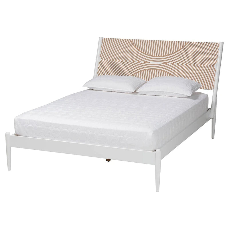 Ensemble de chambre à coucher Louetta Coastal blanc sculpté contrastant 3/4 pièces (Plusieurs tailles de lit)