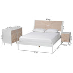 Ensemble de chambre à coucher Louetta Coastal blanc sculpté contrastant 3/4 pièces (Plusieurs tailles de lit)