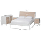 Ensemble de chambre à coucher Louetta Coastal blanc sculpté contrastant 3/4 pièces (Plusieurs tailles de lit)