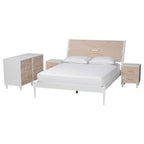 Ensemble de chambre à coucher Louetta Coastal blanc sculpté contrastant 3/4 pièces (Plusieurs tailles de lit)