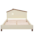 Ensemble de chambre à coucher 3 pièces comprenant un lit plateforme double, une table de chevet et une commode de rangement, blanc et gris.