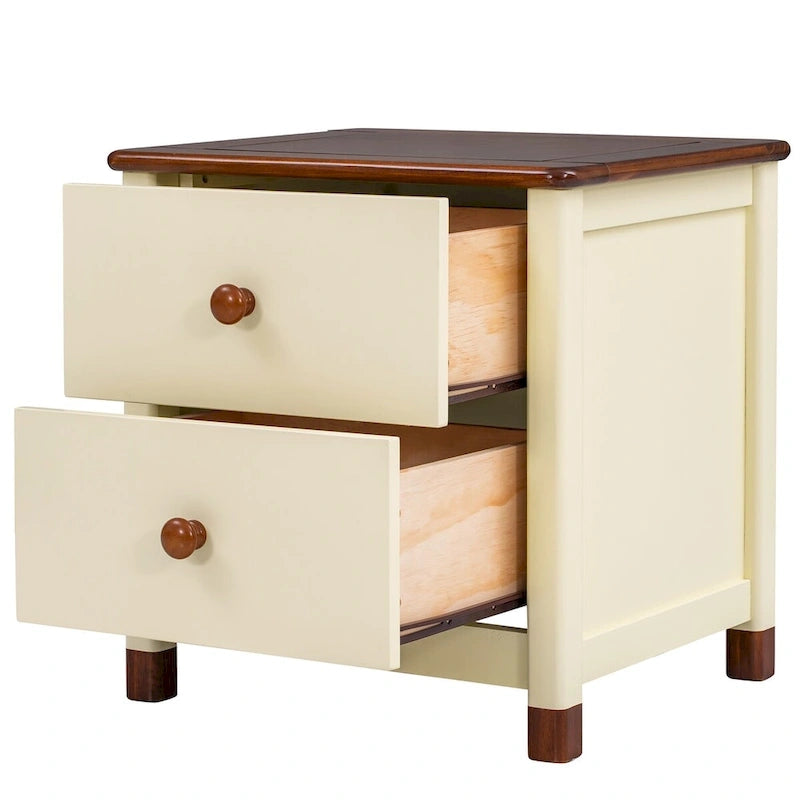 Ensemble de chambre à coucher 3 pièces comprenant un lit plateforme double, une table de chevet et une commode de rangement, blanc et gris.