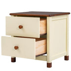 Ensemble de chambre à coucher 3 pièces comprenant un lit plateforme double, une table de chevet et une commode de rangement, blanc et gris.
