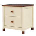 Ensemble de chambre à coucher 3 pièces comprenant un lit plateforme double, une table de chevet et une commode de rangement, blanc et gris.