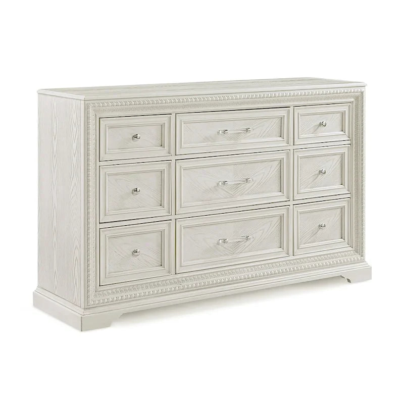 Ensemble de chambre à coucher Oliver 5 pièces à panneaux crème