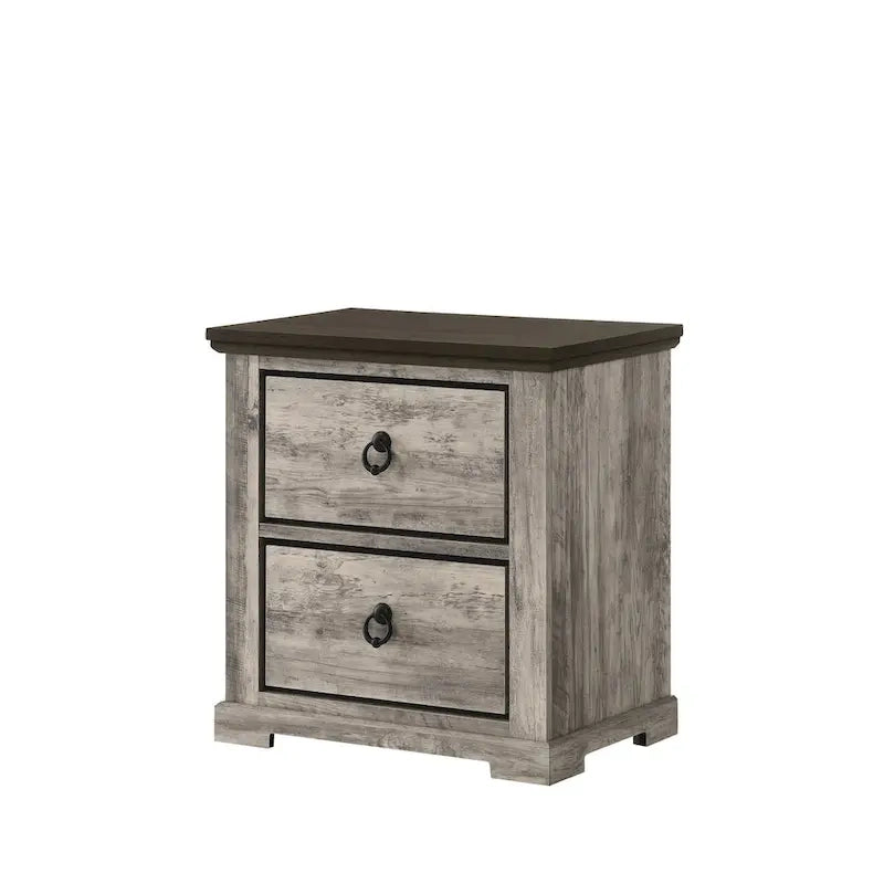 Ensemble de chambre à coucher Aimon 5 pièces, panneaux gris rustiques