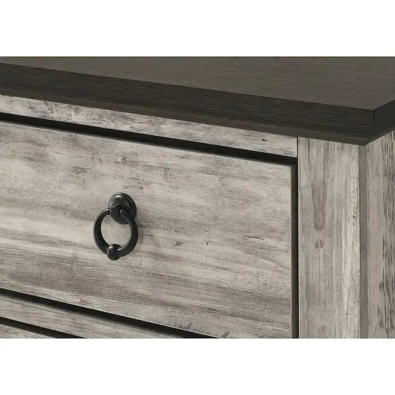 Ensemble de chambre à coucher Aimon 5 pièces, panneaux gris rustiques