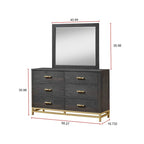 Ensemble de chambre à coucher Wedro 6 pièces à panneaux rustiques marron foncé