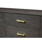 Ensemble de chambre à coucher Wedro 6 pièces à panneaux rustiques marron foncé