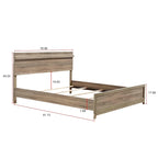 Ensemble de chambre à coucher Daemon 5 pièces à panneaux marron clair