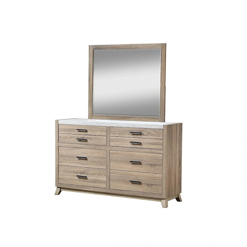 Ensemble de chambre à coucher Daemon 5 pièces à panneaux marron clair