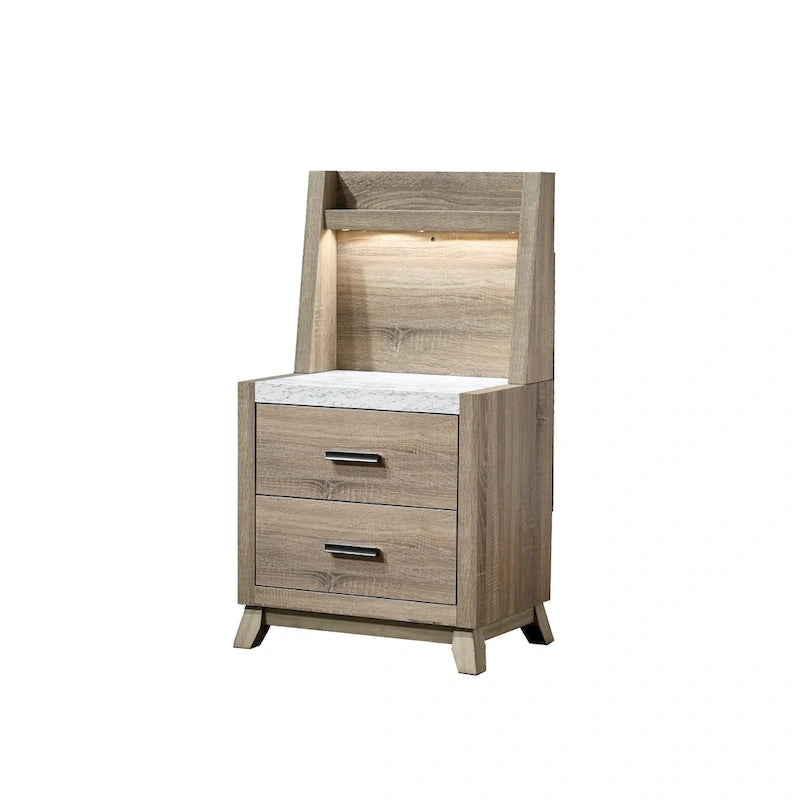 Ensemble de chambre à coucher Daemon 5 pièces à panneaux marron clair