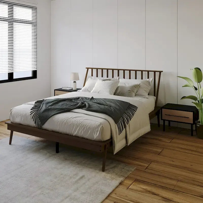 Ensemble de chambre à coucher en bois vintage 3 pièces CraftPorch