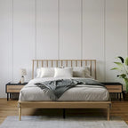 Ensemble de chambre à coucher en bois vintage 3 pièces CraftPorch