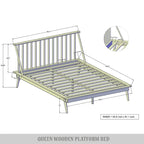 Ensemble de chambre à coucher en bois vintage 3 pièces CraftPorch