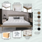 Ensemble de chambre à coucher en bois vintage 3 pièces CraftPorch