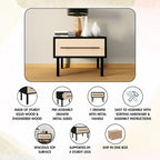 Ensemble de chambre à coucher en bois vintage 3 pièces CraftPorch