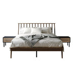 Ensemble de chambre à coucher en bois vintage 3 pièces CraftPorch
