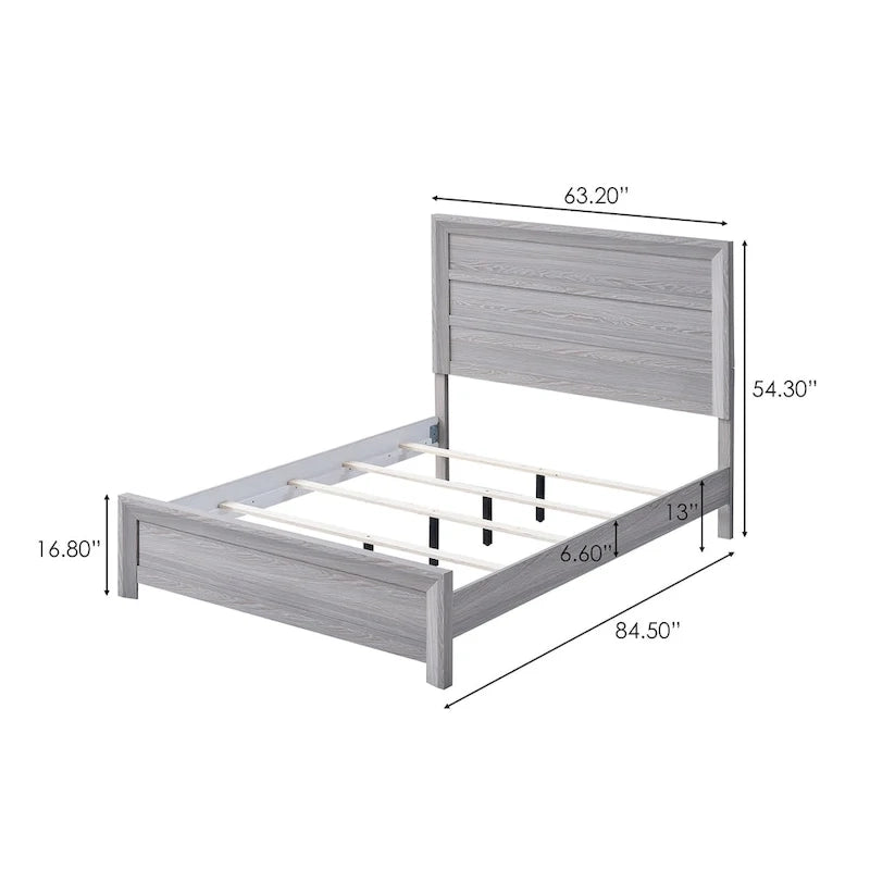Ensemble de chambre à coucher Essa 5 pièces à panneaux gris