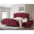 Ensemble de chambre à coucher 3 pièces capitonné en coquillage Glim Art Déco de Furniture of America