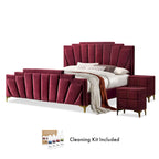 Ensemble de chambre à coucher 3 pièces capitonné en coquillage Glim Art Déco de Furniture of America