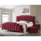 Ensemble de chambre à coucher 3 pièces capitonné en coquillage Glim Art Déco de Furniture of America
