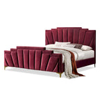 Ensemble de chambre à coucher 3 pièces capitonné en coquillage Glim Art Déco de Furniture of America