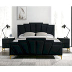 Ensemble de chambre à coucher 3 pièces capitonné en coquillage Glim Art Déco de Furniture of America
