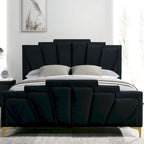 Ensemble de chambre à coucher 3 pièces capitonné en coquillage Glim Art Déco de Furniture of America