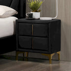 Ensemble de chambre à coucher 3 pièces capitonné en coquillage Glim Art Déco de Furniture of America