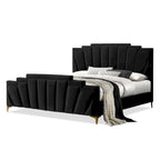 Ensemble de chambre à coucher 3 pièces capitonné en coquillage Glim Art Déco de Furniture of America