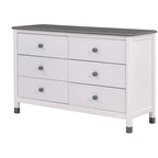 Ensemble de chambre 3 pièces comprenant un lit cabane simple avec tête de lit de rangement, une table de chevet en bois et une commode de rangement, gris