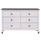 Ensemble de chambre 3 pièces comprenant un lit cabane simple avec tête de lit de rangement, une table de chevet en bois et une commode de rangement, gris
