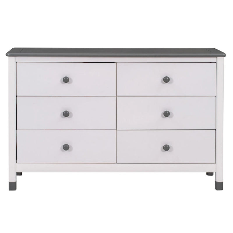 Ensemble de chambre 3 pièces comprenant un lit cabane simple avec tête de lit de rangement, une table de chevet en bois et une commode de rangement, gris