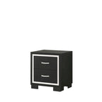 Ensemble de chambre à coucher Pedro 6 pièces en velours noir capitonné