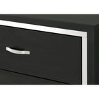 Ensemble de chambre à coucher Pedro 6 pièces en velours noir capitonné